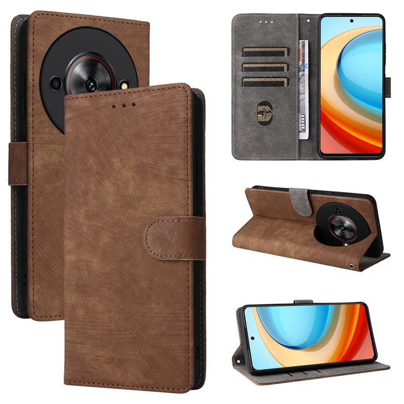 For ZTE Nubia Focus 5G Case Protective Business Leather Magnetic Phone Case for ZTE Nubia Calf 5G Phone Case