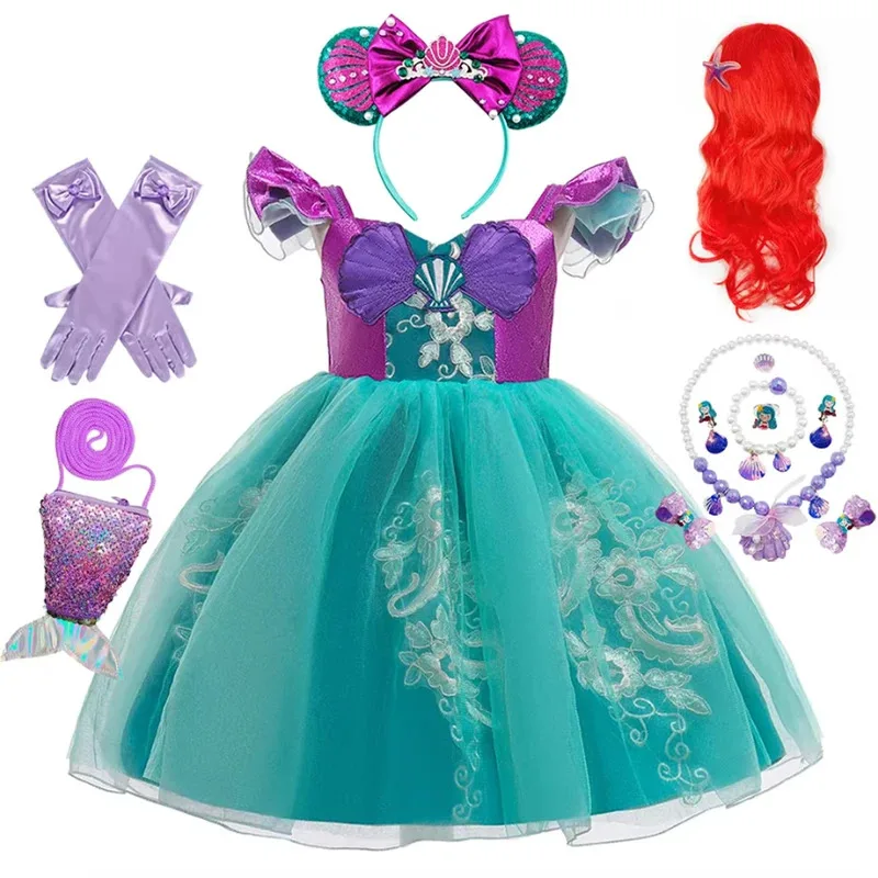 

Mermaid Kids Princess Dress Girls Stage Performance Costume Birthday Party Ball Gown Children Carnival Fantasy Vestidos
