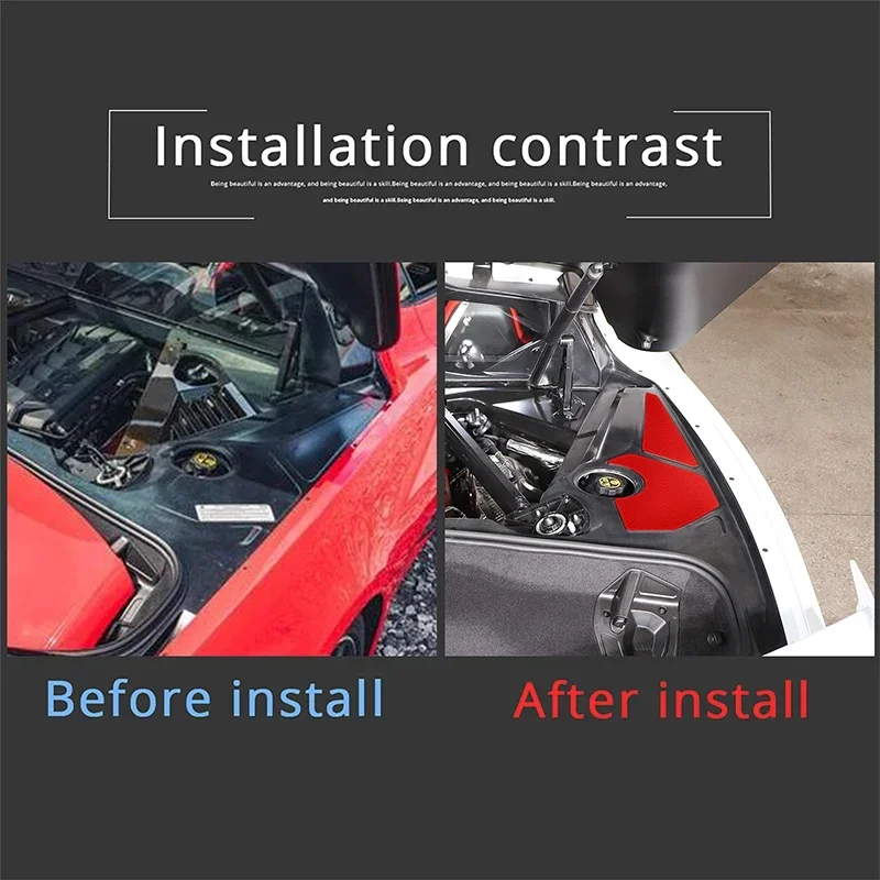 For Chevrolet Corvette C8 Stringray Z51 Z06 2020-2022 Car Engine Hood Compartment Panel Trim Sticker Aluminum Alloy Accessories