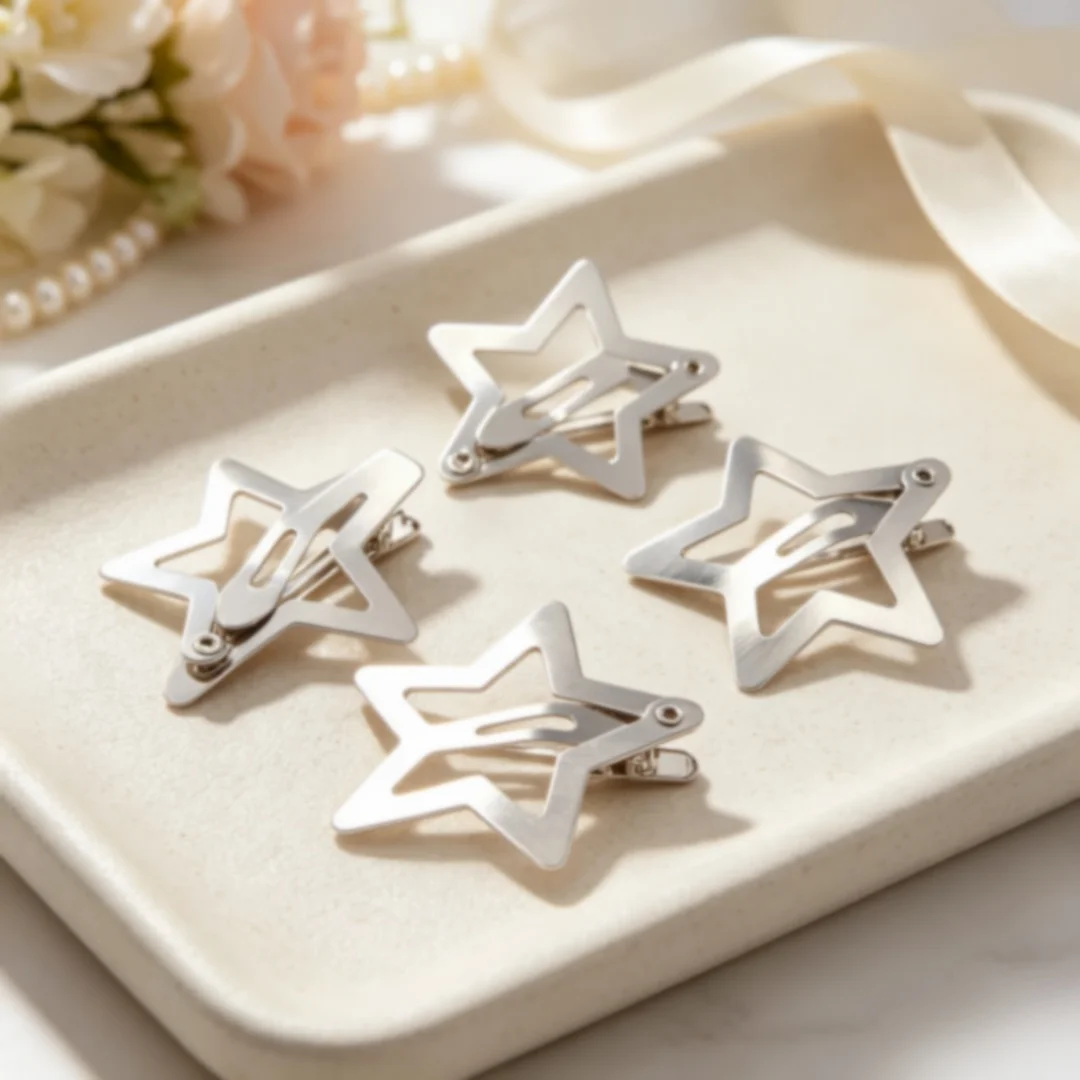 10-200pcs Colorful Iron BB Hair Clips Y2K Star Hair Clip Pentagram Snap Hairpins Barrettes for Headwear Hair Accessories