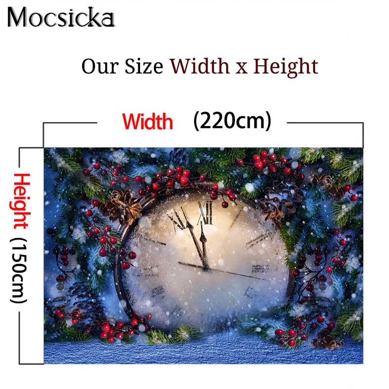 عيد الميلاد الثلوج الخلفيات للتصوير الفوتوغرافي 2022 السنة الجديدة خمر ساعة خلفية صور استوديو الدعائم الأحمر زينة عيد الميلاد