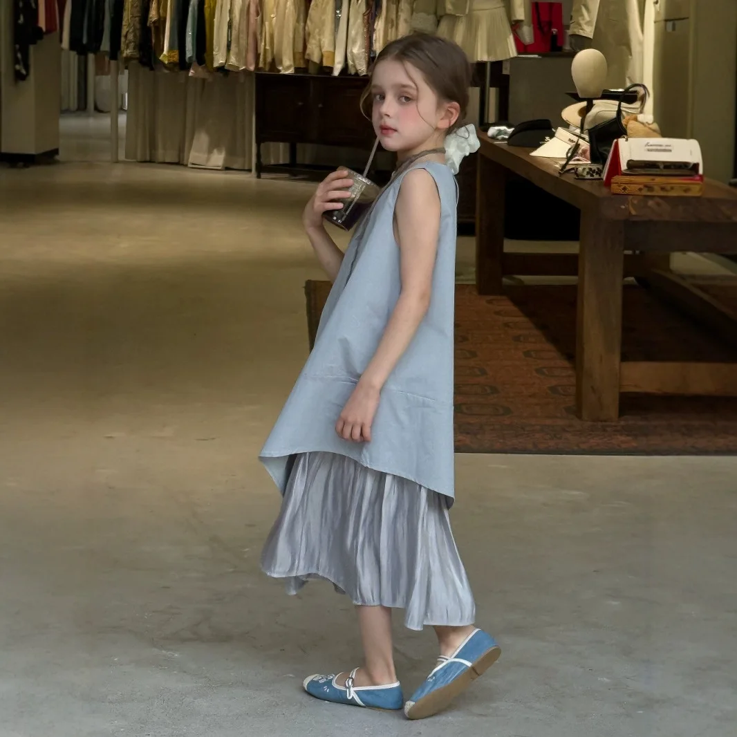 

Splicing Jumper Skirt Summer 2025 New Fashionable Korean Simple Temperament Splicing Princess Sleeveless Dress