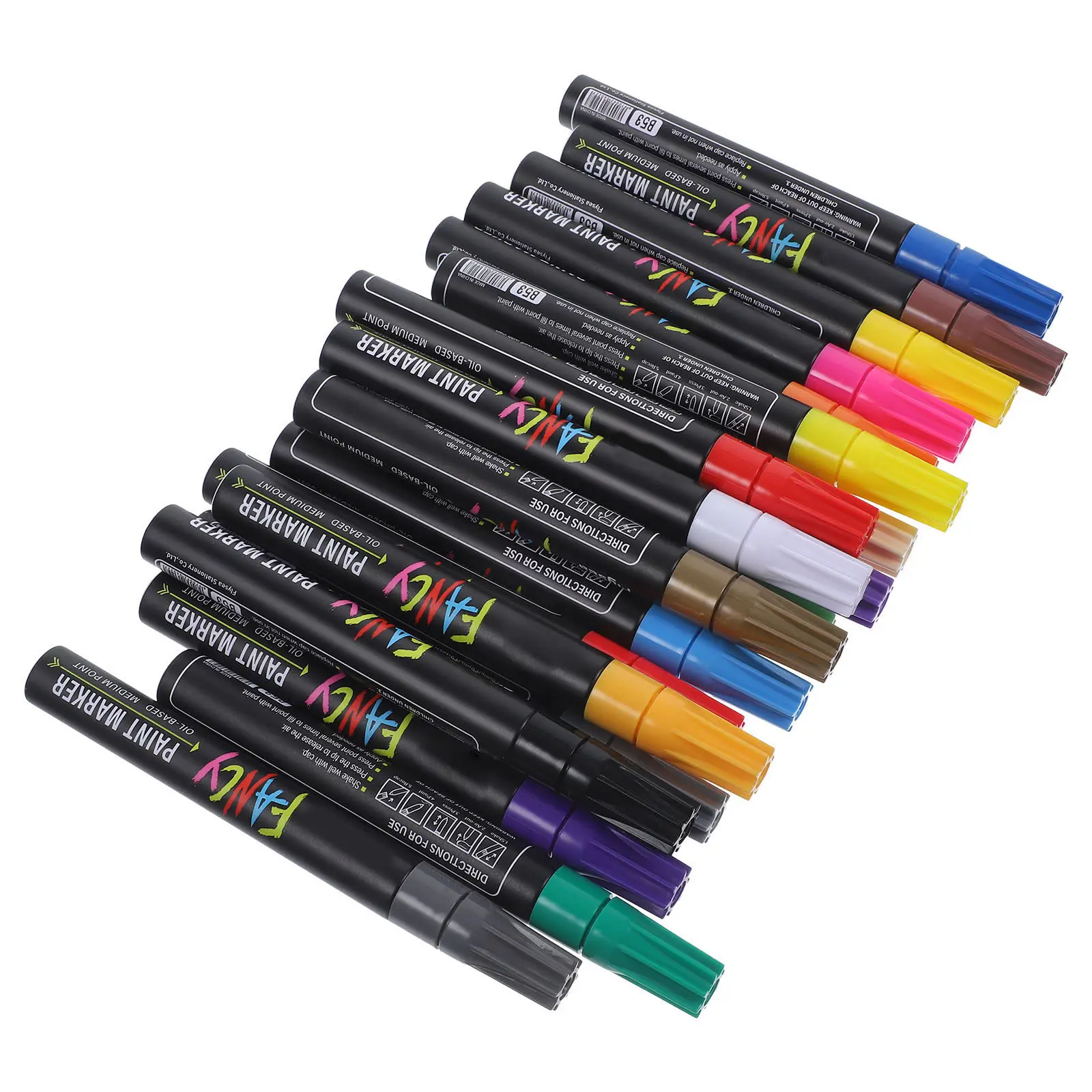 

20Pcs Vibrant Oil Paint Markers Smooth Soft Brush Tip for Adults Arts Crafts Coloring Tire Repair Wood Projects
