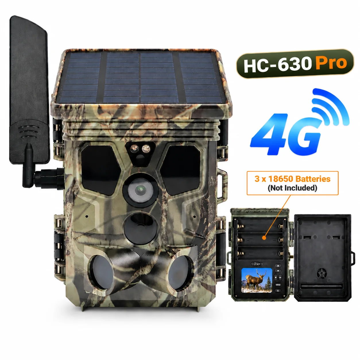 Suntekcam HC-603Pro Waterproof IP65 Hunting Camera 4G Solar Charged Free Cloud Live Streaming Email FTP Wild Camera