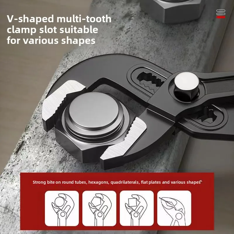

Multifunctional water pump pliers, quick wide opening adjustable, household pipe pliers, eagle-beak water pipe pliers hand tools