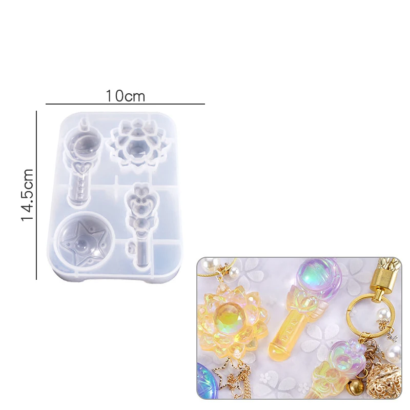 magic stick mold fairy stick princess magic Silicon Pendant Molds For Epoxy Resin crystal Making Jewelry tools Art Making DIY