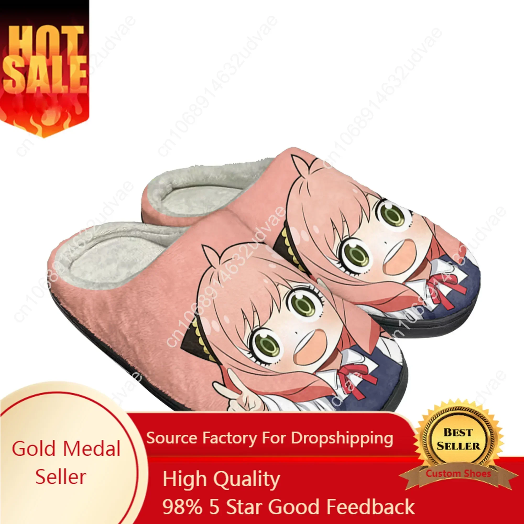 

Spy X Family Anya Forger Home Cotton Custom Slippers Sandals Plush Bedroom Mens Womens Casual Keep Warm Shoes Thermal Slipper