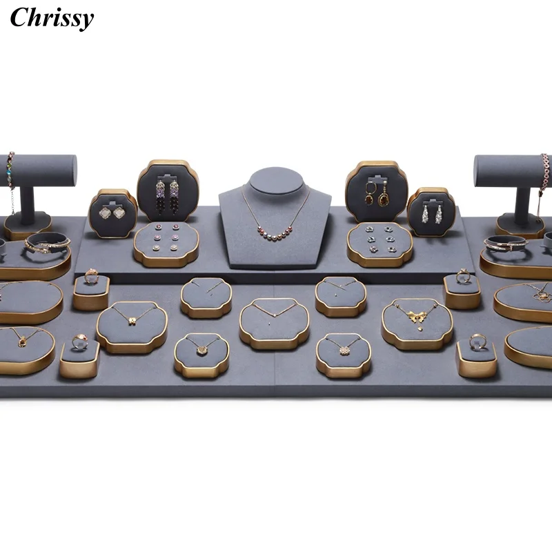 

Роскошный набор для демонстрации ювелирных изделий, ожерелье премиум-класса, серьги, кольцо, браслет, подставка для витрины на стойке магазина