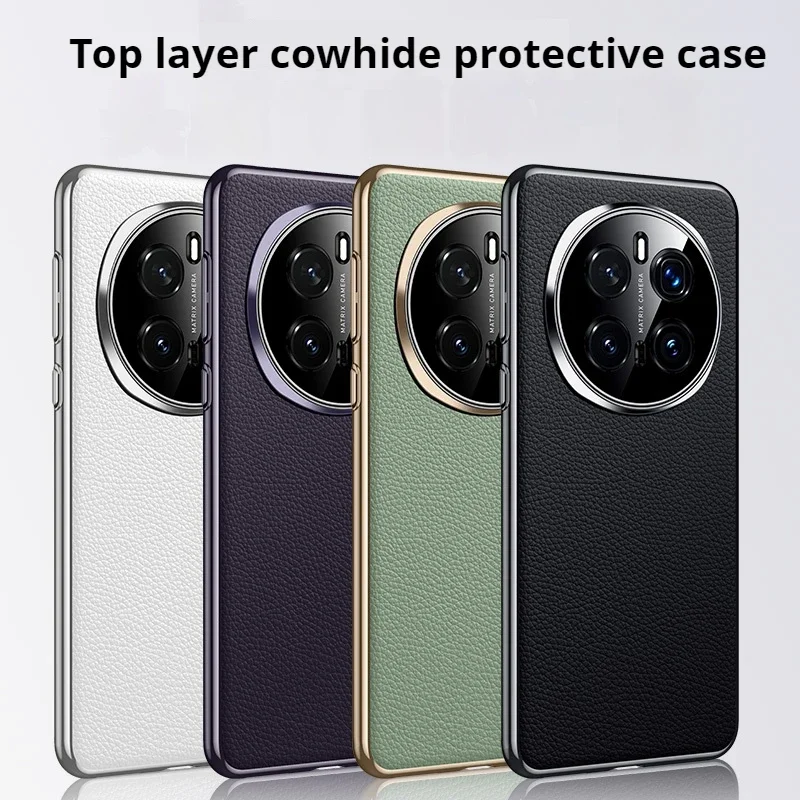 

Leather Phone Case for Honor 200 300 Magic 8 7 6 Pro X9C Smart Lens Protection Shockproof Hard Plating PC Back Cover Cases