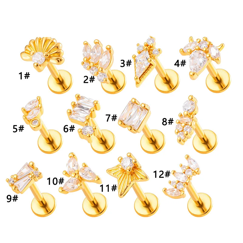 1 Pc Flower Cz Ear …