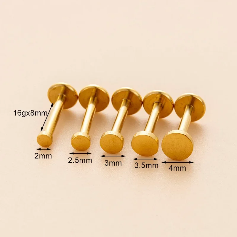 1PC 316L Stainlesss Steel Push In Threadless Push inLabret Lip Rings Ear Tragus Cartilage Helix Earring Daith Piercing Jewelry