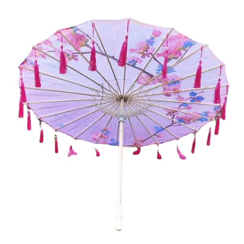 82CM Oil Paper Umbrella Ceiling Decorative Umbrella Women\'s Dance Hanfu Chinese Style Silk Umbrella ombrelle japonaise Tassels