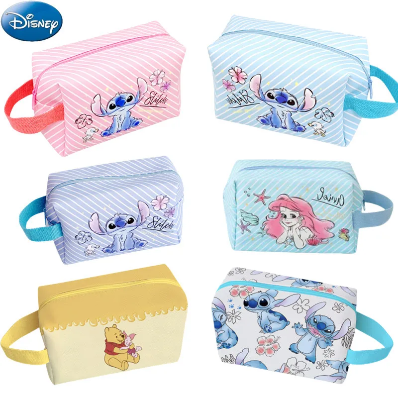 New Disney Stitch Girls Makeup Bag Large Capacity Cosmetic Bags & Cases for Student Travel Multifunctional Storage Bag Gifts