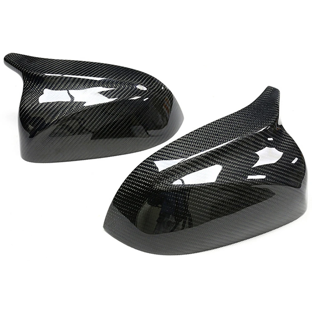 LHD RHD Real Carbon Fiber Side Mirror Rearview Trim Cover Replace Horn For BMW X3 X4 X5 X6 X7 G01 G08 G02 G05 G06 G07 2019-2024