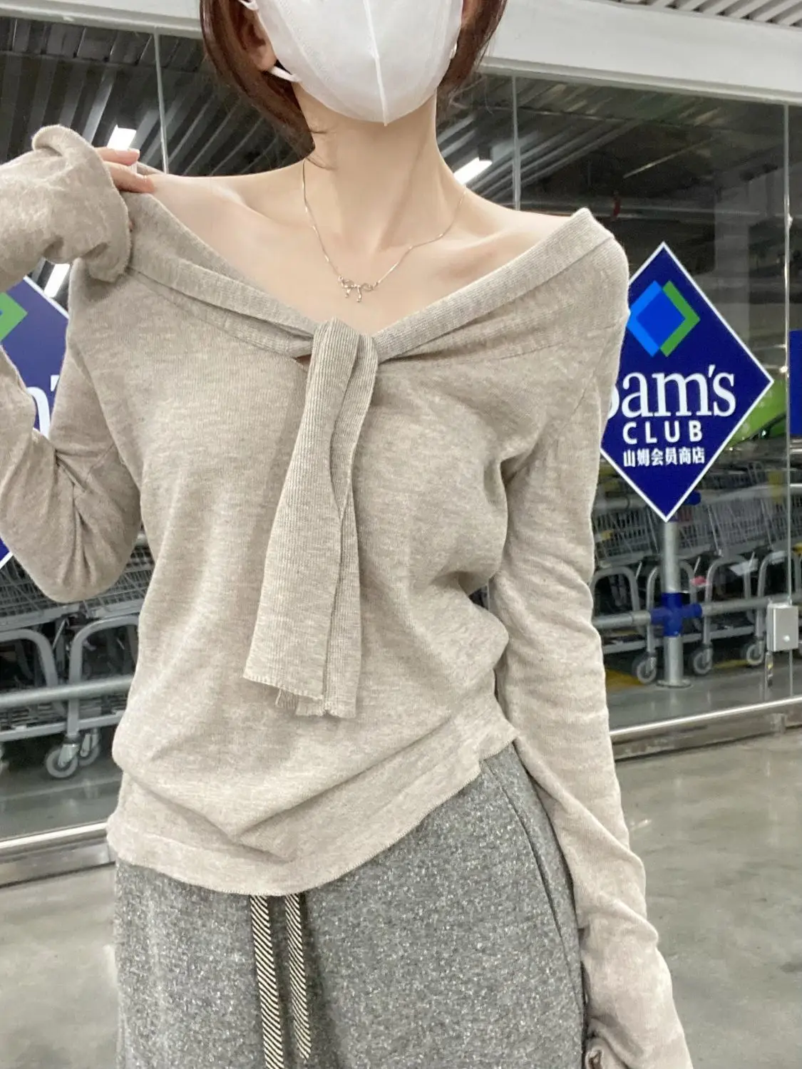 

Gagaok корейский стиль Pull Femme тонкий модный лоскутный топ с длинными рукавами популярные девушки сексуальный вязаный пуловер с v-образным вырезом нежные свитера