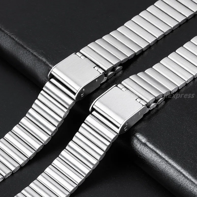 10mm 12mm 14mm 16mm 18mm 20mm Stainless Steel Watch Band Ultra-thin Metal Bracelet Silver for Men Women Universal Watch Strap