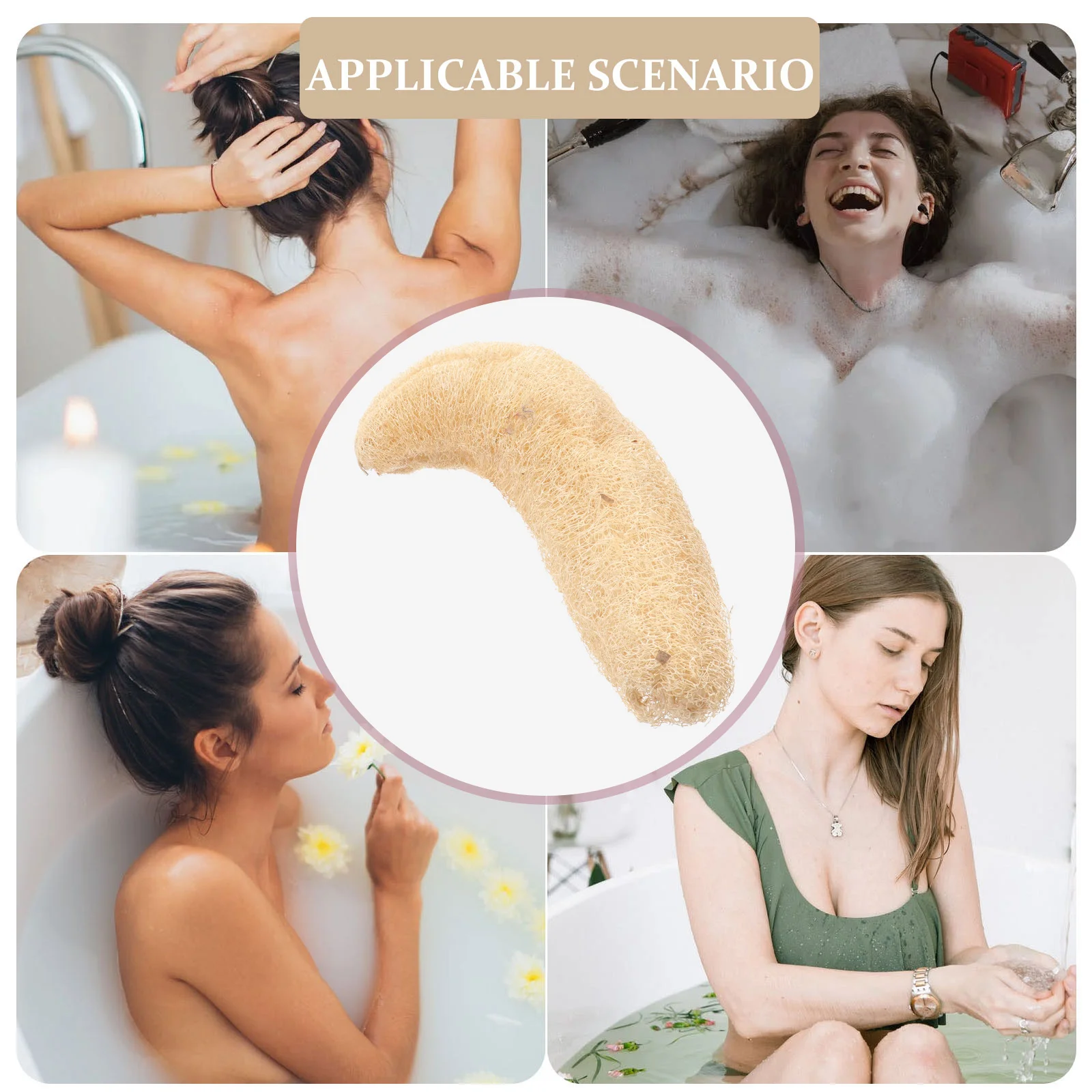 

1Pcs Natural Loofah Bath Sponge Scrubber Soft Shower Sponge for Body Exfoliating Dead Skin Removal Circulation Stimulator