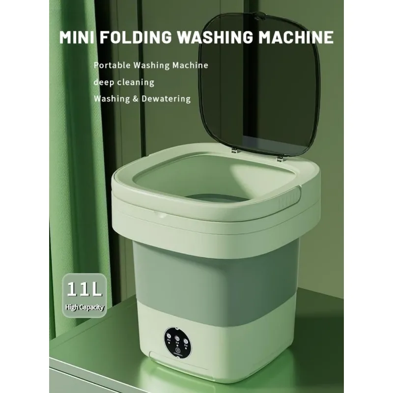 Portable washing machine,Mini Washer,11L upgraded large capacity foldable Washer.Deep cleaning of underwear,