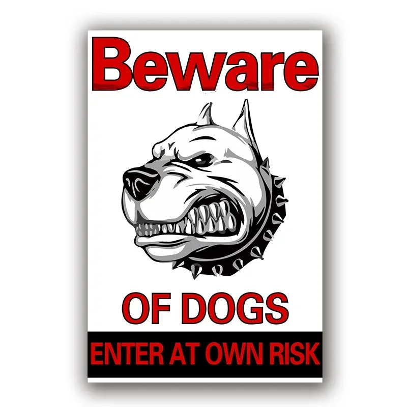 BEWARE OF DOG Cat Garden Perimeter Signage There Are Fierce Dogs Inside English Letter Warning PVC Waterproof Tips Stickers