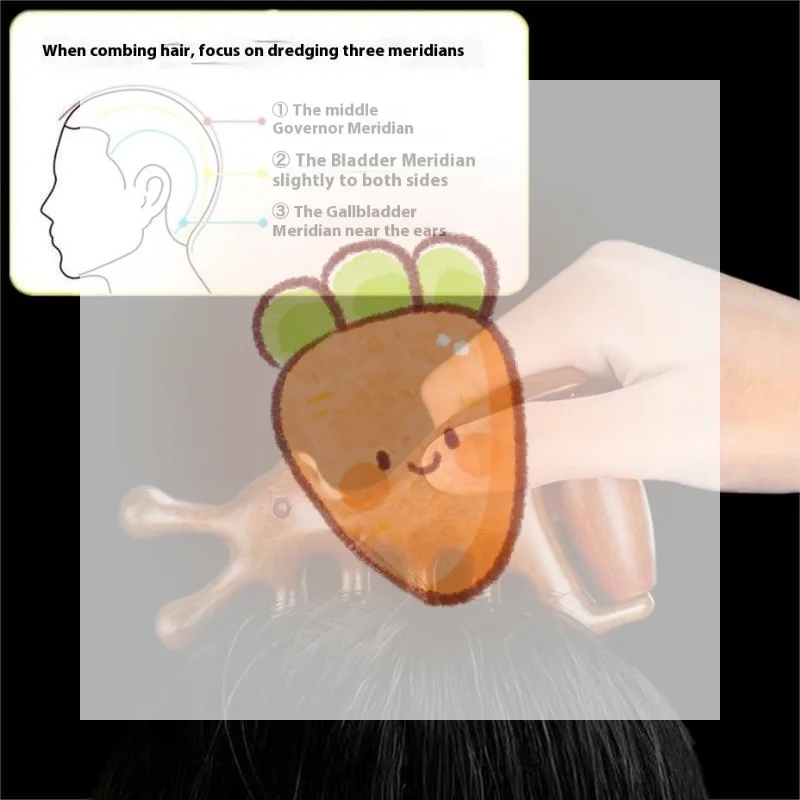 

Деревянная массажная расческа для головы, меридиан, расчески для кожи головы, лица, глаз, плеч, шеи, соскабливание, лечение выпадения волос, антистатическая расческа с широкими зубьями