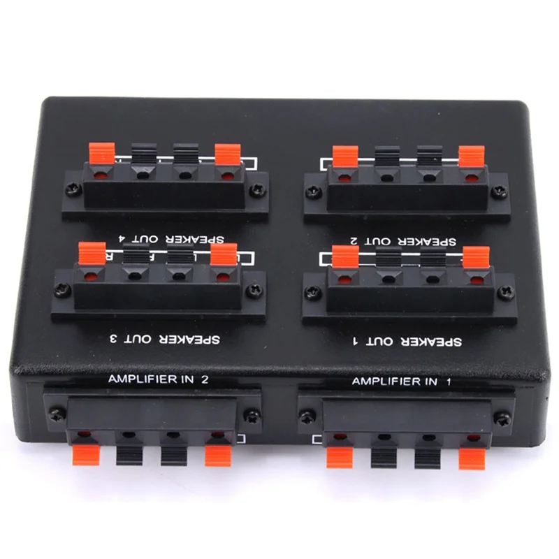 

【NEW LISTING】2X SP-24 Mini 2-In-4-OUT Stereo Audio Selector Amplifier Switcher Box Speaker Splitter