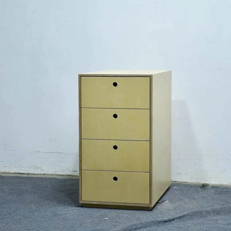 

Bedroom bedside table, simple modern storage cabinet birch multi-layer board with drawers chest of drawers