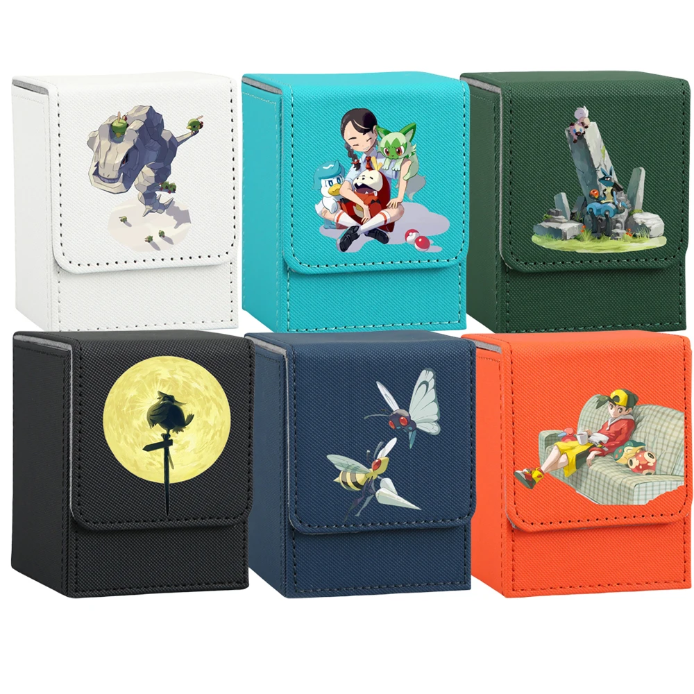 

Pokemon Card Box Diy Onix Rosa Sprigatito Lucario Anime Game Characters Tcg Ptcg Trading Card Storage Box Collection Box 100+
