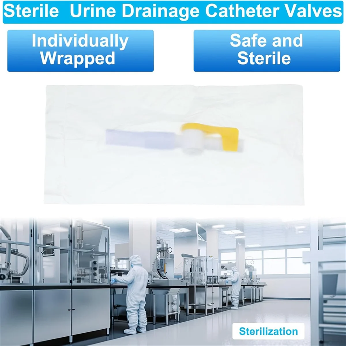 15 Pack Catheter Valve Urine Drainage Catheter Bag Valves with Smooth Edges and Silicone Tubing