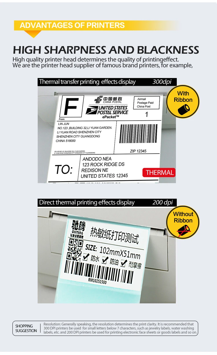 203DPI Printfor Godex ZX420i