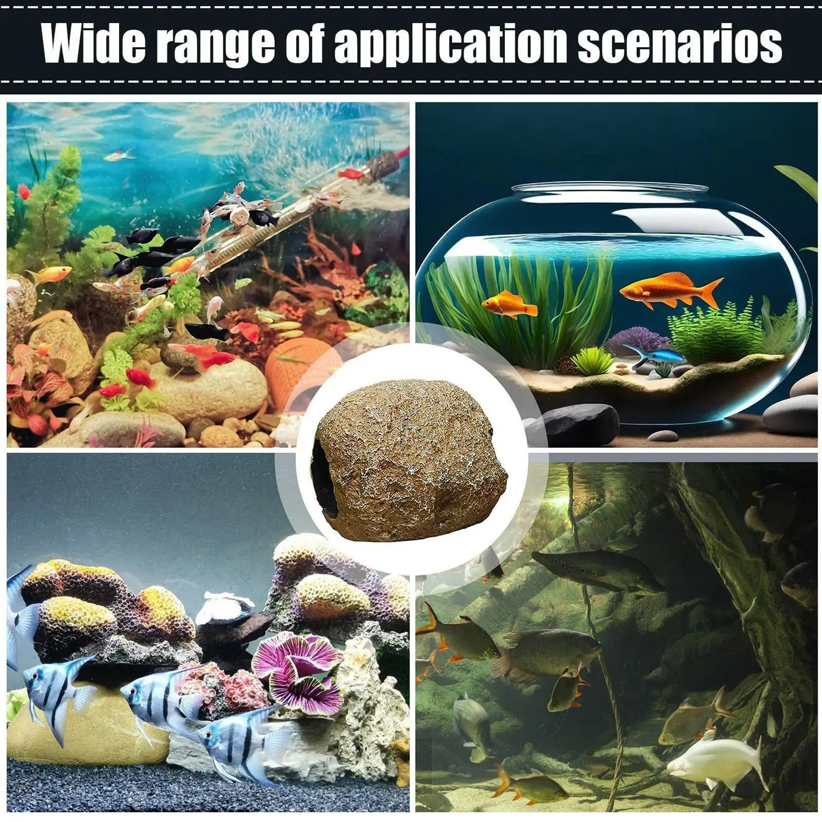 Aquarium Hideaway Rock Artificial Fish Tank Landscaping Breed Hide Cave House Cave for Aquarium Desk Living Room Home Decoration