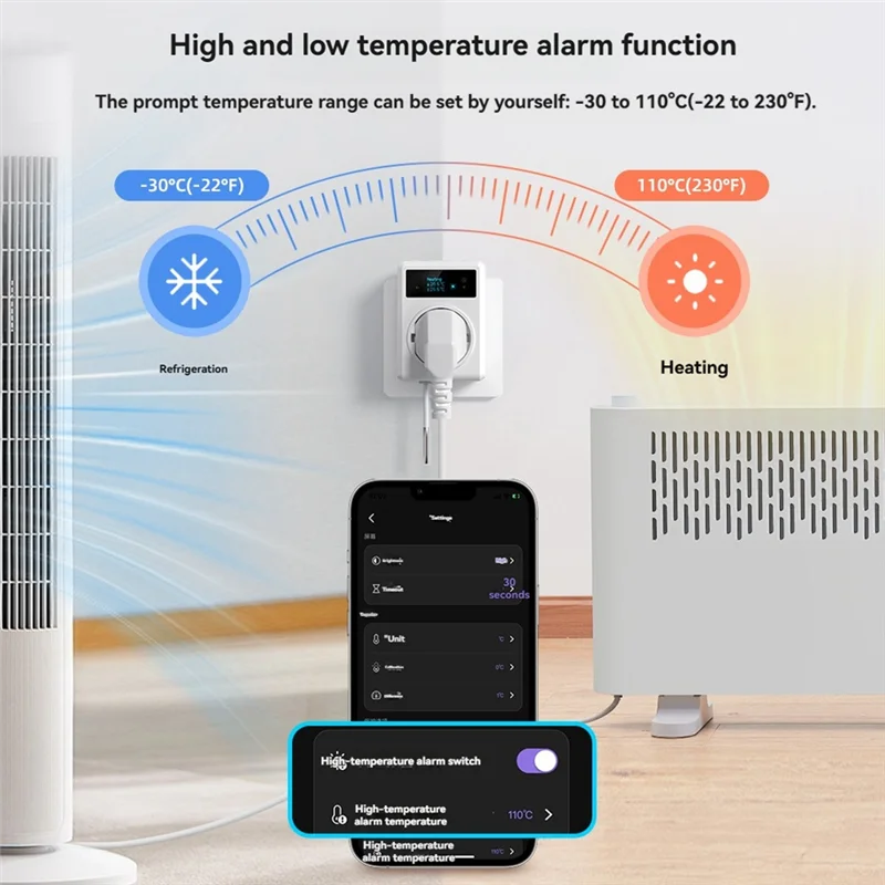 ABSQ-Tuya واي فاي ترموستات المخرج التوصيل 16A مع استشعار درجة الحرارة للبرمجة العد التنازلي المقبس للتدفئة والتبريد الاتحاد الأوروبي التوصيل