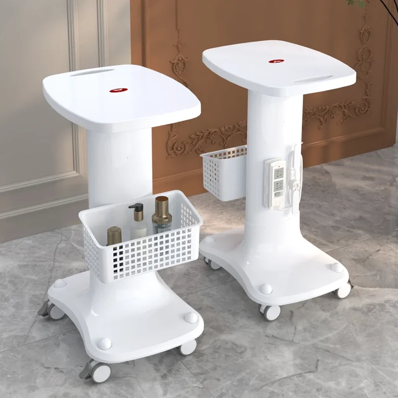 

Factory Wholesale High Quality Custom Stand Beauty Rolling Movable Car Pink White ABS Beauty Machine Trolley with Wheel
