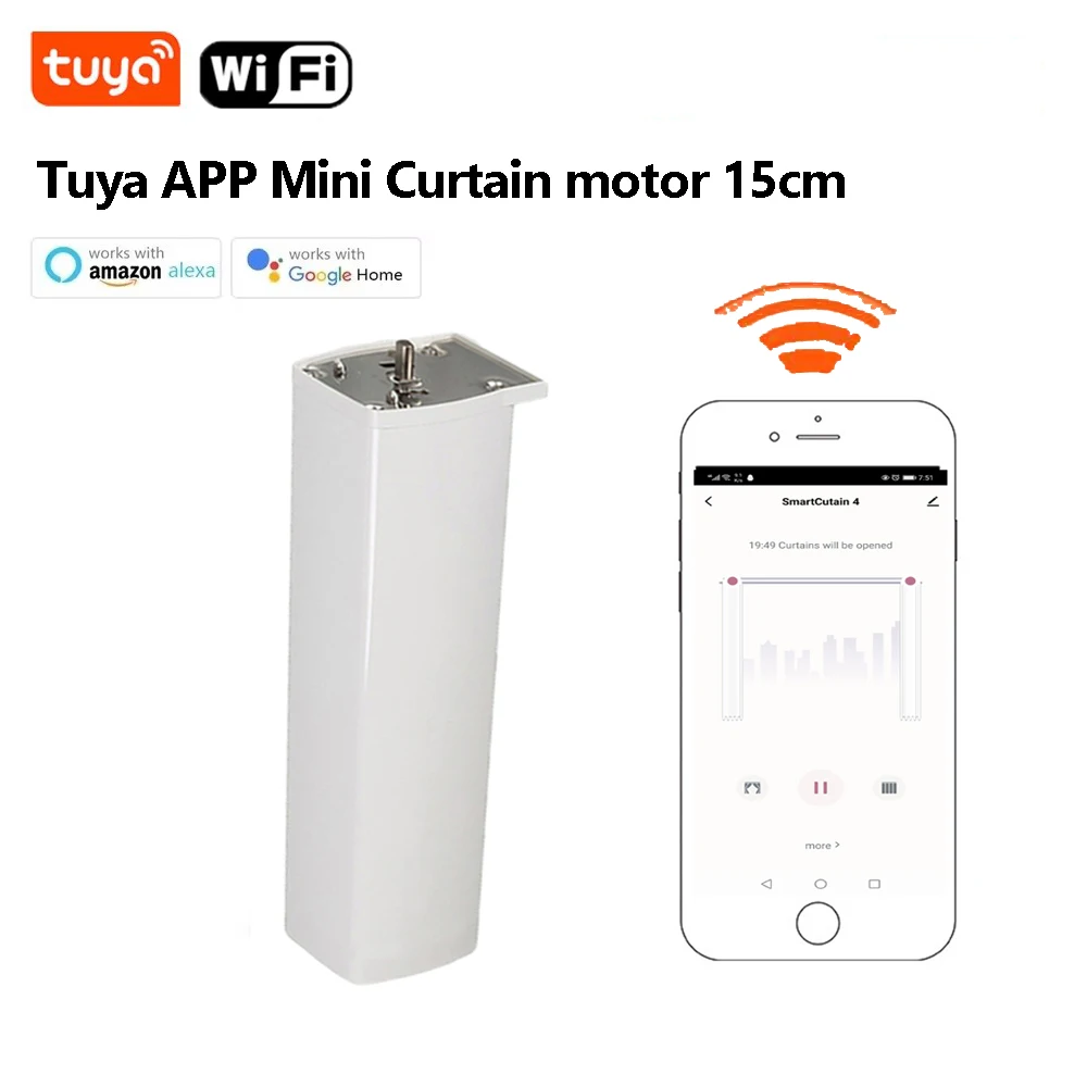 

Mini 15cm Tuya Wifi Electric Smart RF Curtain Motor Intelligent engine Support Voice Control Alexa Google Assistant tuya app