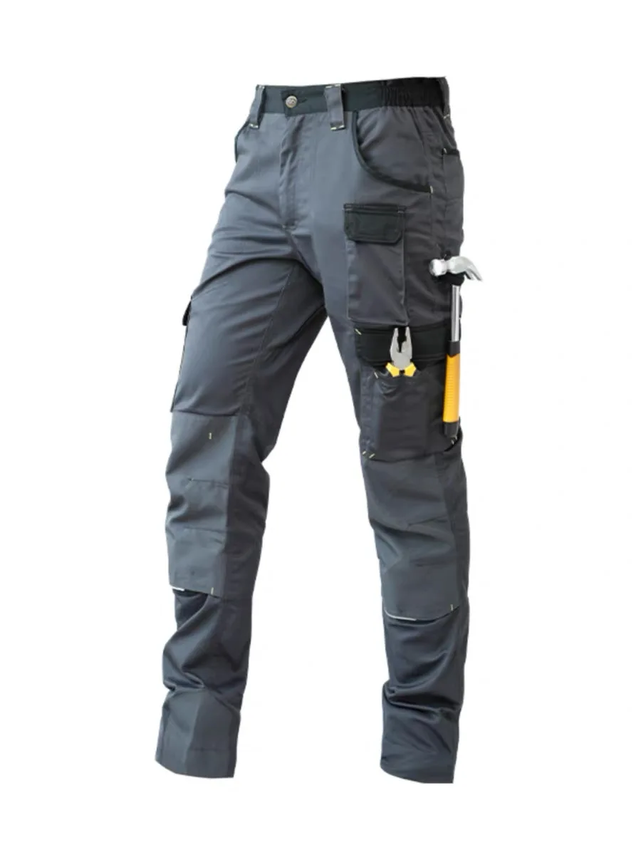 Men Working Pants Multi Functional Pockets Wear-resistance Workwear Trousers High Quality Mechanic Repairmen Mens Cargo Pants