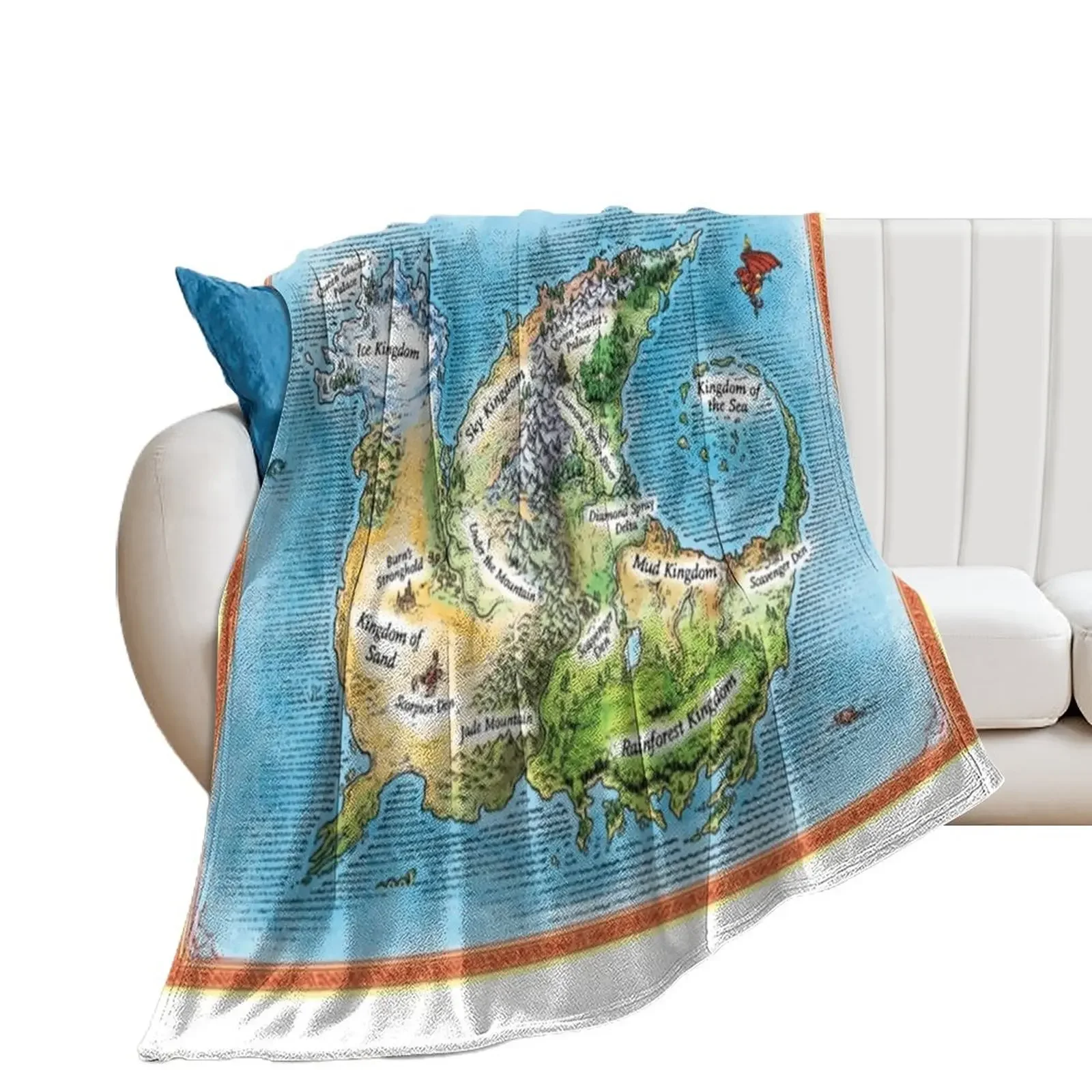 

WOF Maps Throw Blanket Single Flannel Furry Blankets