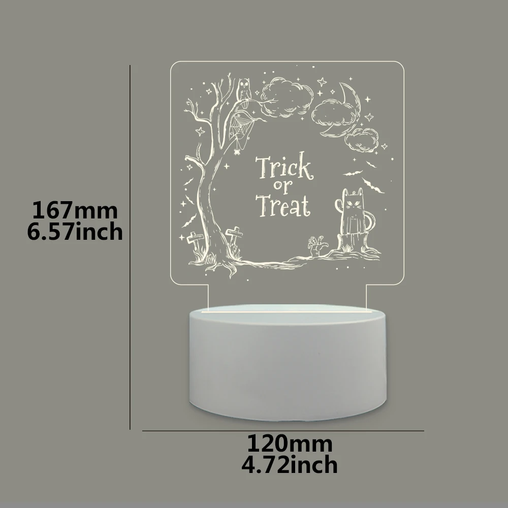 3D Night Light โคมไฟ Lampara De LED โคมไฟตั้งโต๊ะไฟในครัวเรือน Night Light ของขวัญวันนักบุญทั้งหมด