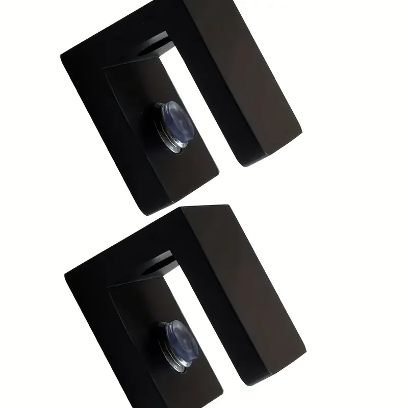 4pcs Space Aluminum Glass Clamps Shelves Holder Corner Bracket Clamp Aluminum Square Glass Clips Whole Black