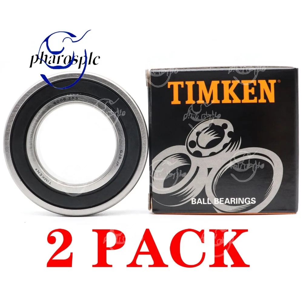 （2 PACK） TIMKEN 6006-2RS 30X55X13MM Double Rubber Seal Ball Bearings