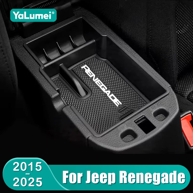 For Jeep Renegade BU 2015 2016 2017 2018 2019 2020 2021 2022 2023 2024 2025 Car Central Armrest Box Storage Tray Accessories