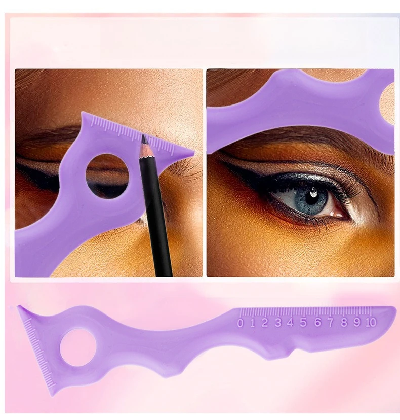 1PC Righello per eyeliner riutilizzabile Trucco per occhi multifunzionale Strumenti per eyeliner ausiliari Ciglia Rossetto Righelli di bellezza 3 colori