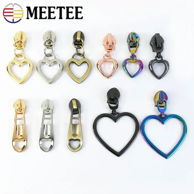 10/30Pcs Meetee 5# Zipper Slider Puller for Nylon Zippers Tape Bag Clothes Decor Zips Head Repair Kit DIY Sewing Accessories