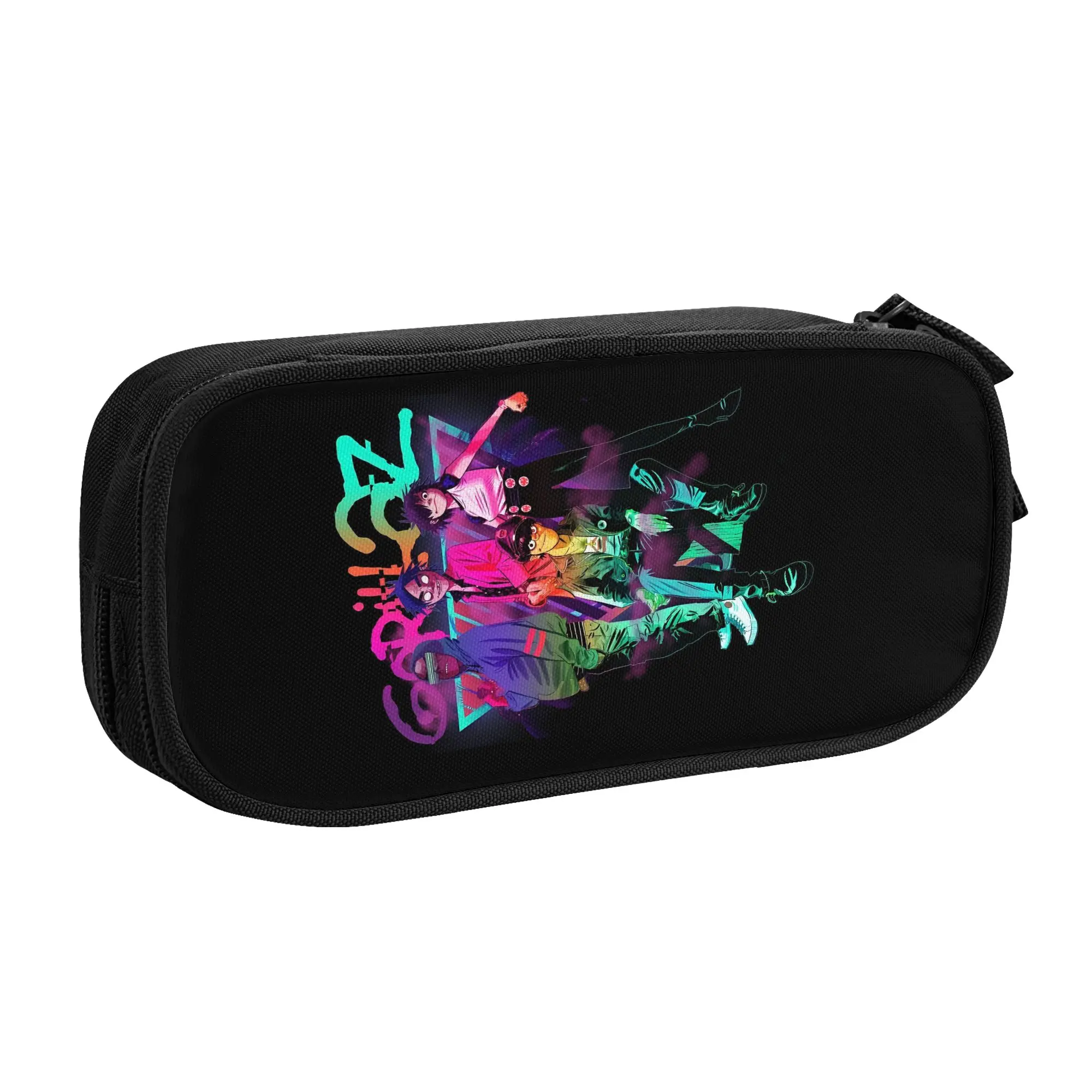 Cartoon Gorillaz English Rock Band  Pencil Cases for Girl Boy Big Capacity Anime  Pen Bag Box School Accessories