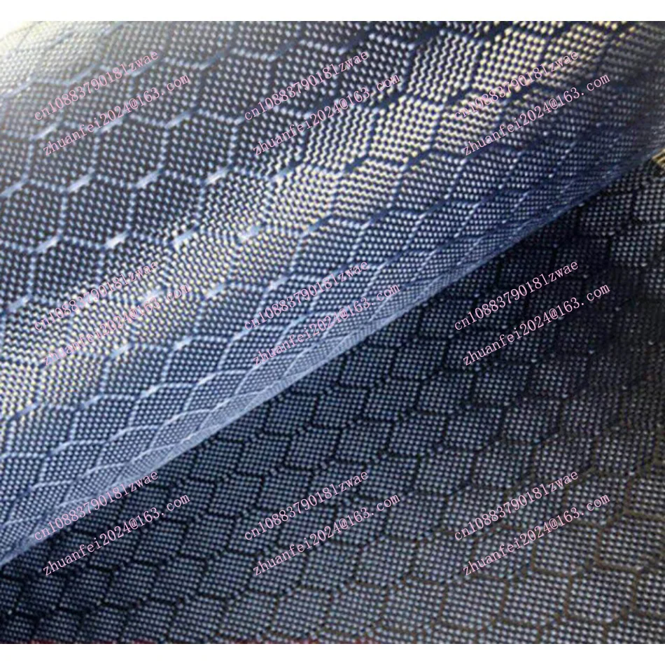 3K 240gsm Blue+Black Aramid Carbon Fiber mixed Fabric Hexagonal Jacquard Weave W100*L50/100CM