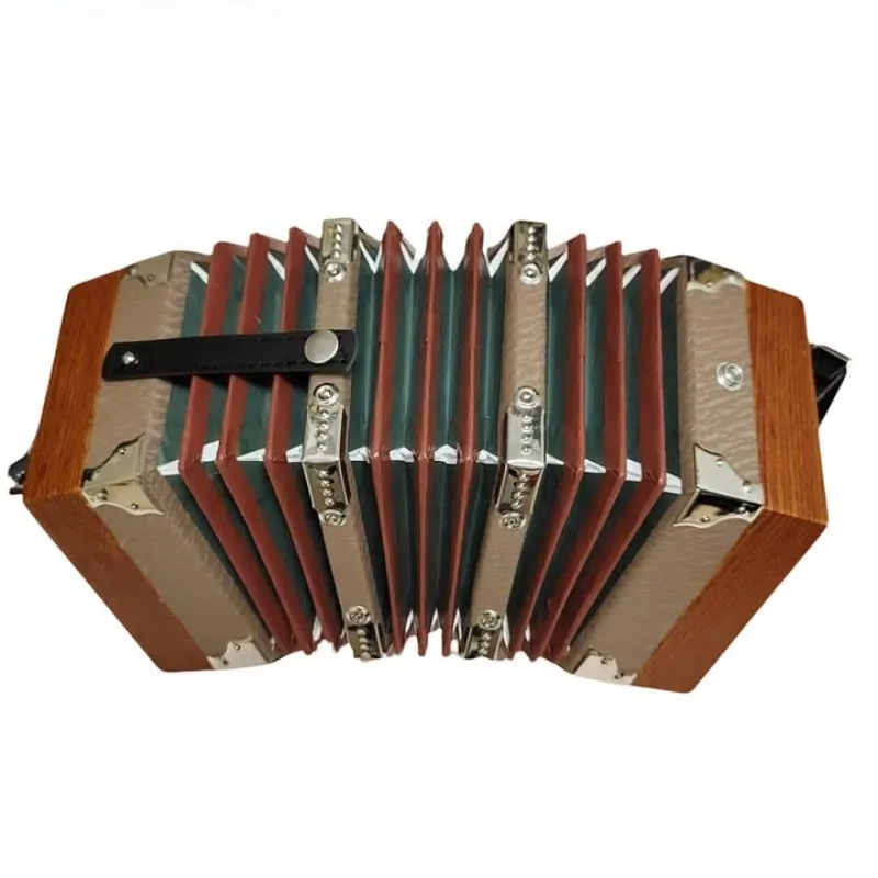 Hexagonal Accordion Anglo English Style Solid Wood Matte 20 Keys (Push-Pull Dissonance)