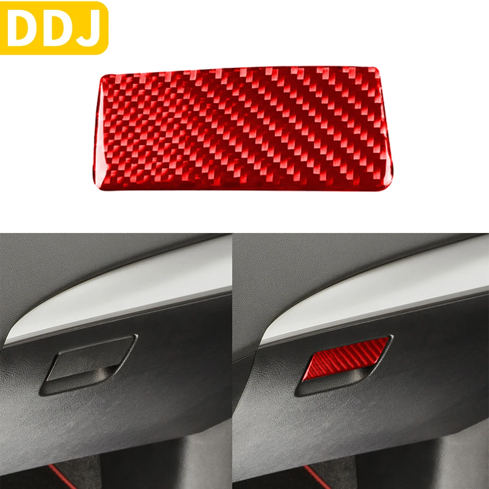 

For Mazda 3 Axela 2010-2013 Glove Box Organizer Handle Keyhole Red Carbon Fiber Cover Sticker Interior Trim Decor Car Accessorie