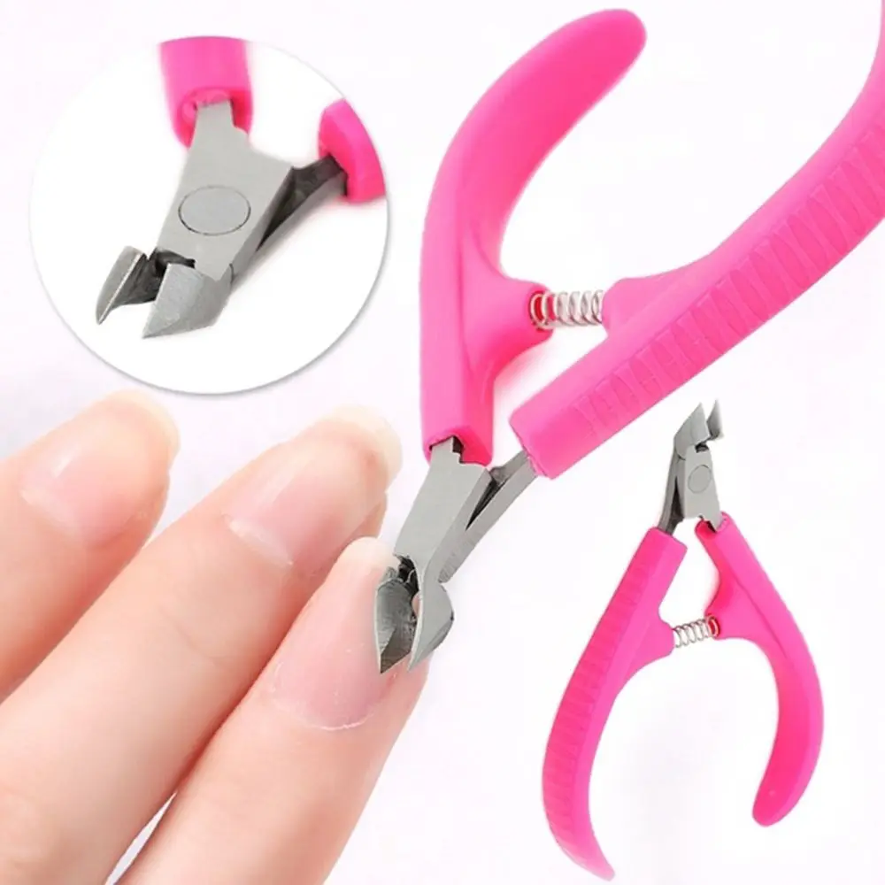 Red/Pink Manicure Trimmer Edge Cutter Nail Cutter Nail Clipper Nail Cuticle Nippers Nail Scissor