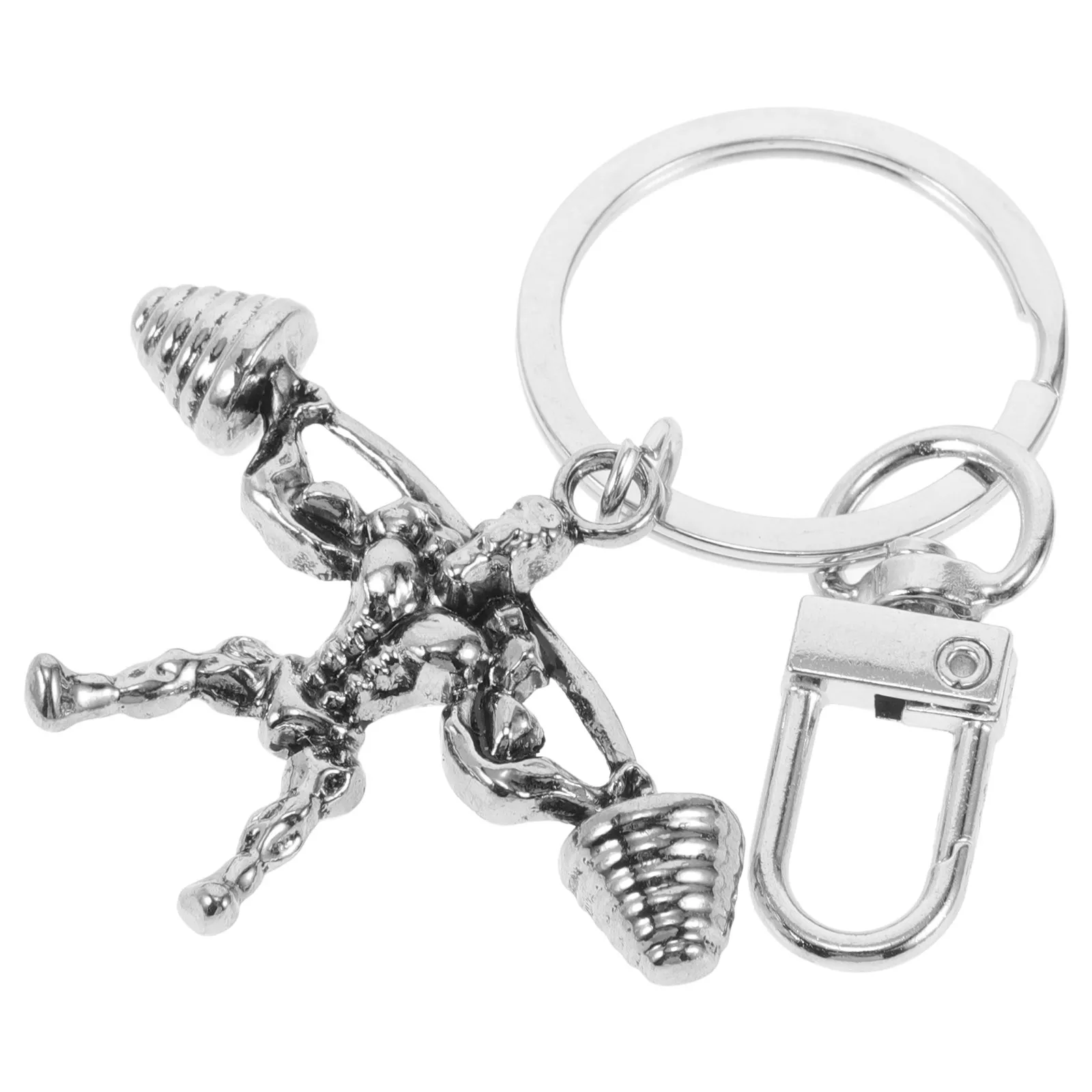 Metal Dumbbell Keychain Fitness Bodybuilding Sports Motivational Key Ring Weightlifting Jewelry Gym Charm for Men Inspirational