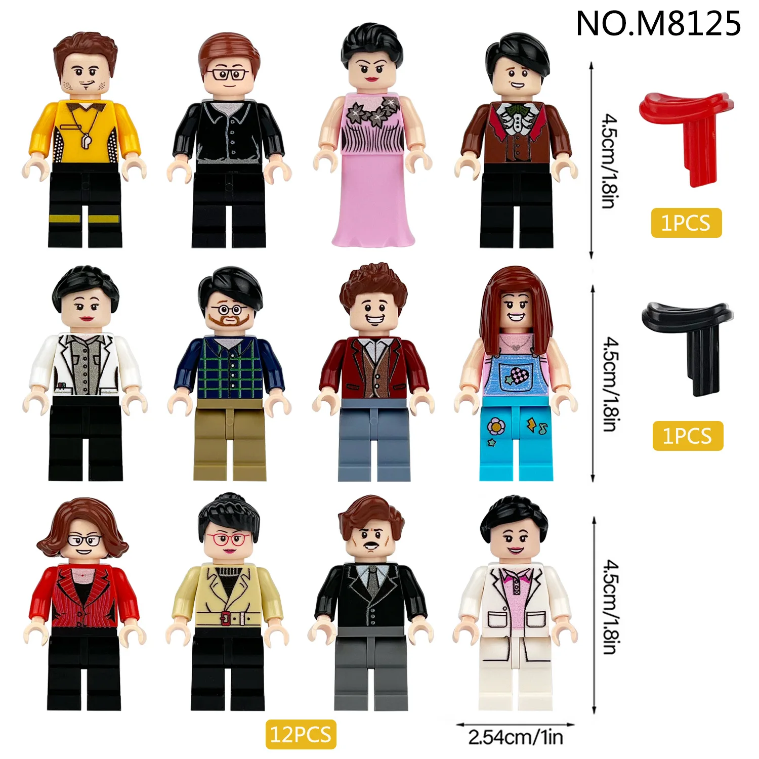 Bausteine, Figuren, humanoide Puppen, Spielzeug, Minifiguren, Kinderspielzeug, Geburtstagsgeschenke, Zeichentrickfiguren.