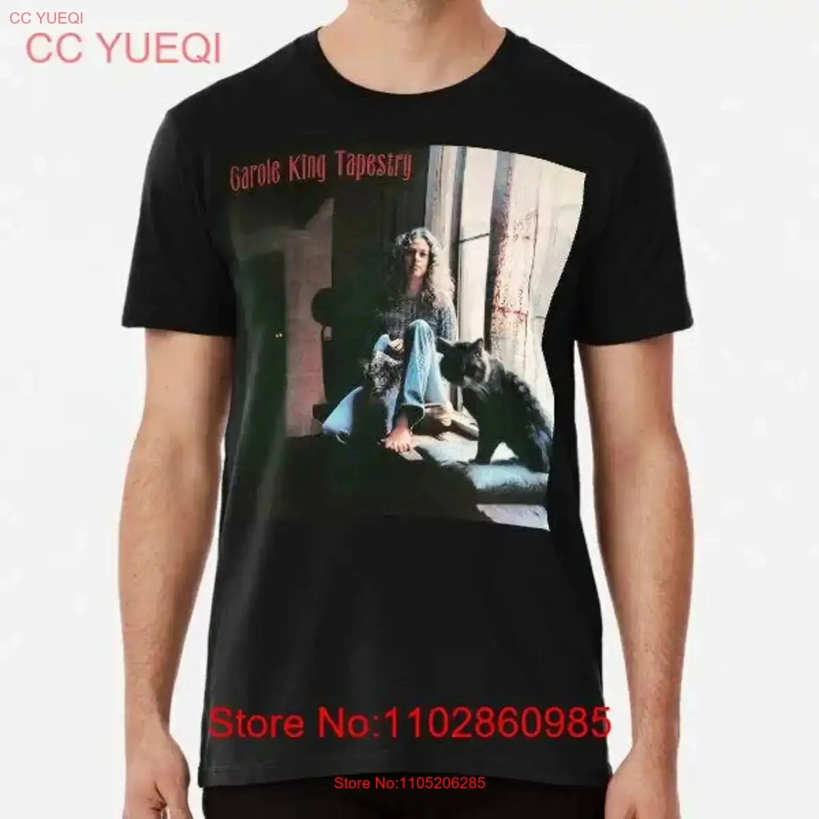 

Редкая виниловая футболка с гобеленом Carole 1971, сделанная в США, S 3XL, винтажная стираная универсальная дизайнерская одежда унисекс с графикой