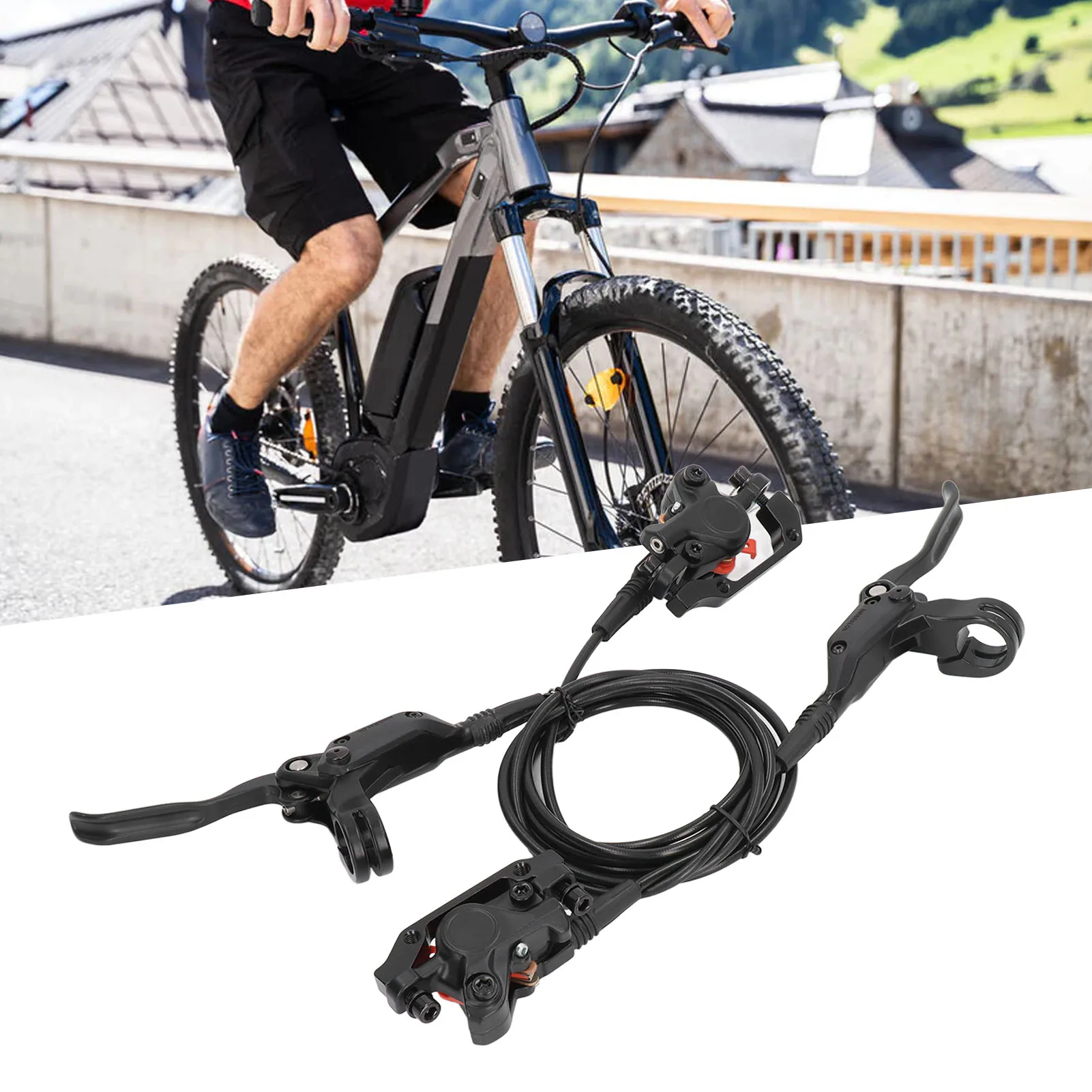 

Front Rear Disc Brake Lever Fast Oil Replenishment Bidirectional Braking Electric Bike Hydraulic Brake Stable for Modification
